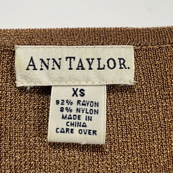 Ann Taylor Brown Mustard‎ Gold Jackie O Cardigan Sweaters XS - Picture 4 of 8